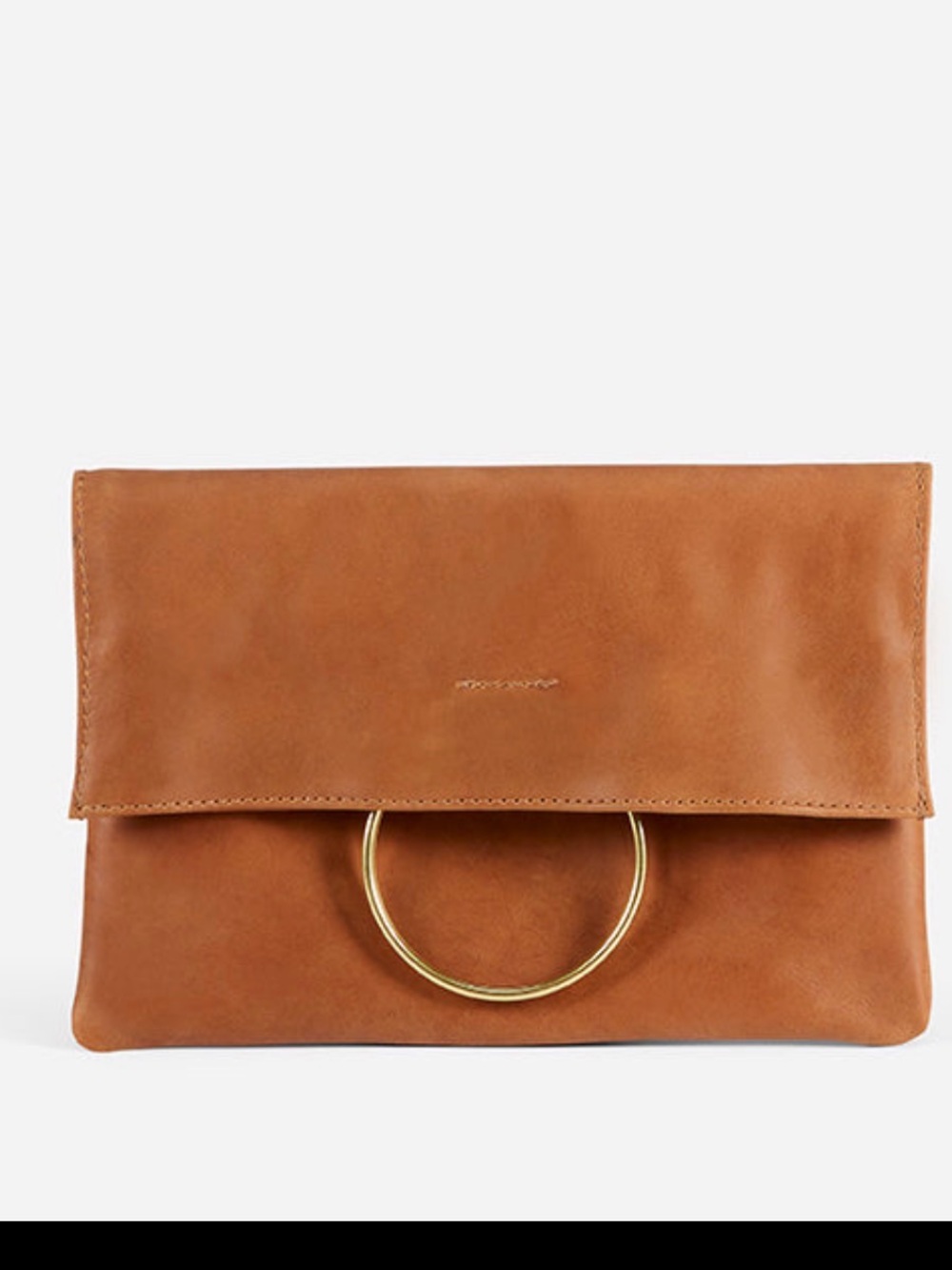 Parker Clay Nyala Full-Grain Leather Foldover Clutch blush fold over tote